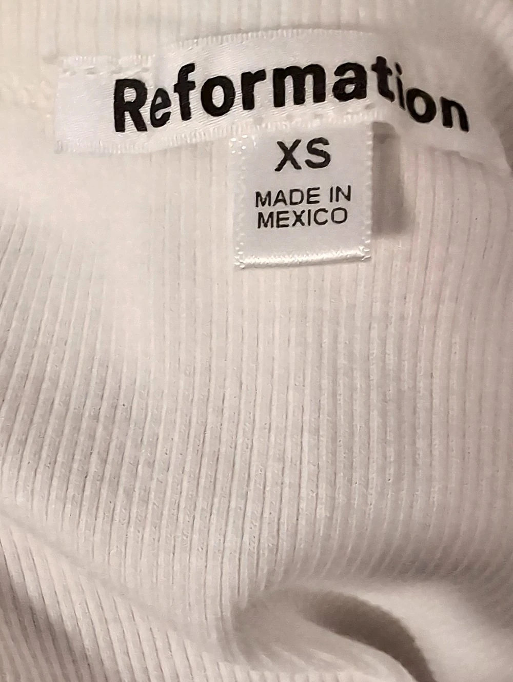 Reformation Ribbed Racerback Tank White Size XS - Picture 4 of 4
